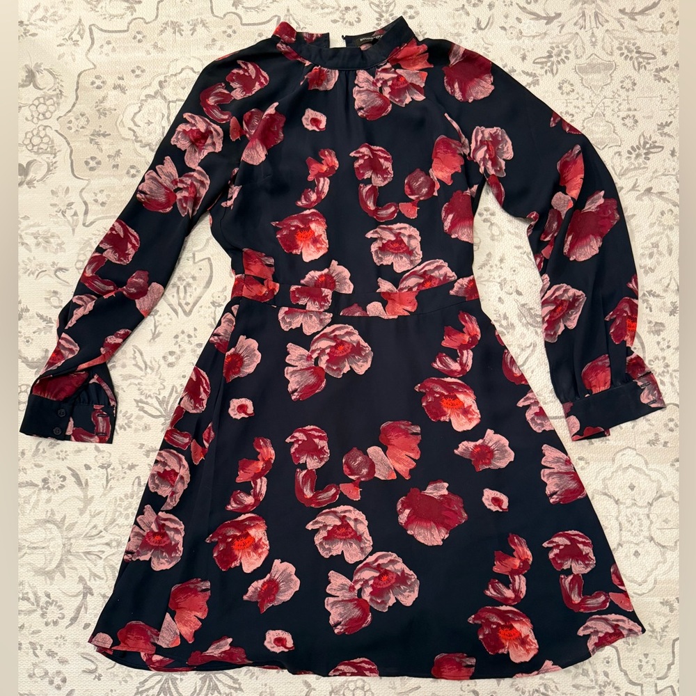 Banana Republic Elegant Floral Long Sleeve Dress